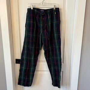 Polo by Ralph Lauren Men's Cotton Plaid Sleep Pants - Navy and Green